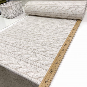 Ранфорс вязаный узор серо-бежевый