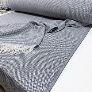 ПЛЕД-ПИКЕ косичка индиго 210*220 см