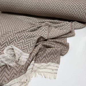 ПЛЕД-ПИКЕ ёлочка бежевая 210*210 см