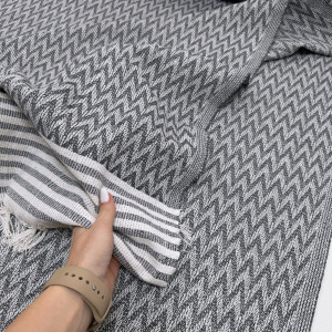 ПЛЕД-ПИКЕ зигзаг крупный графит 220*240 