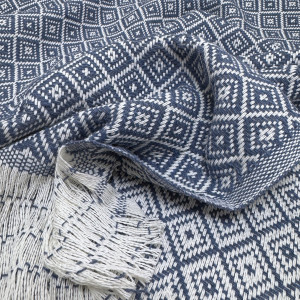 ПЛЕД-ПИКЕ ромбики индиго 210*210