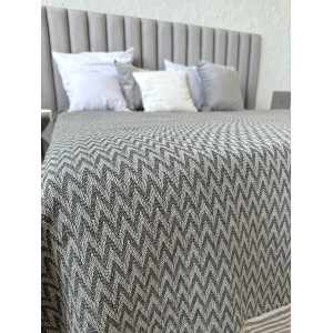 ПЛЕД-ПИКЕ зигзаг крупный графит 220*240 