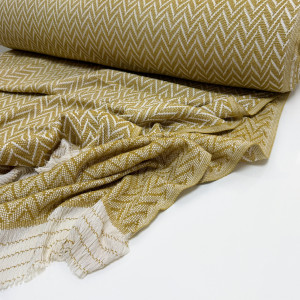 ПЛЕД-ПИКЕ ёлочка горчица 210*225 см