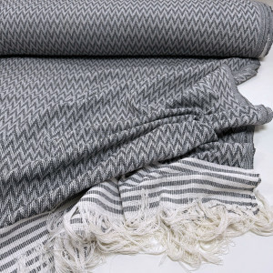 ПЛЕД-ПИКЕ зигзаг крупный графит 220*240 