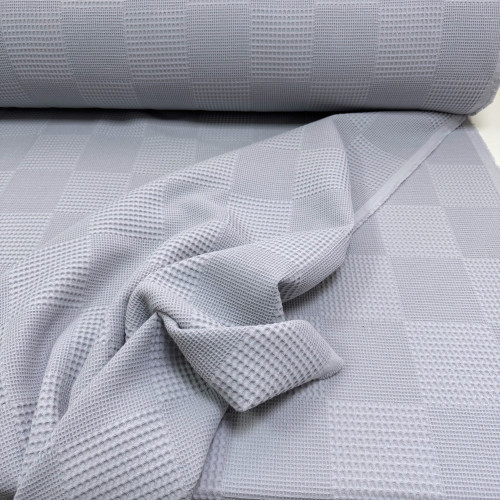 Вафельное полотно светло-серый шахматное