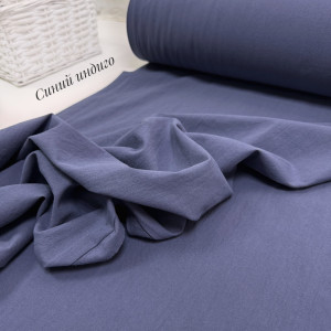 Вареный хлопок синий индиго