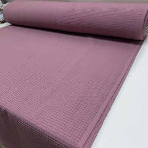 Вафельное полотно клеточка soft брусника