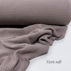 Вафельное полотно клеточка soft тауп