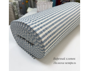 Вареный хлопок полоска петроль