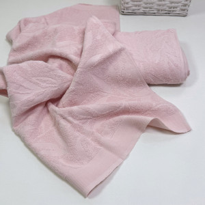 Купон листья 70*140 пастельный розовый 