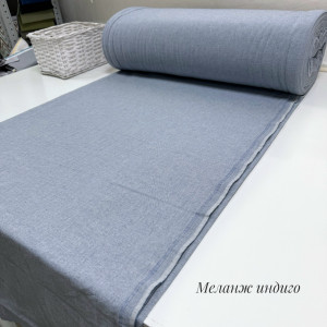 Вареный хлопок меланж индиго