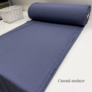 Вареный хлопок синий индиго