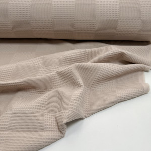 Вафельное полотно светло-бежевый шахматное