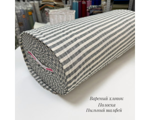 Вареный хлопок полоска пыльный шалфей