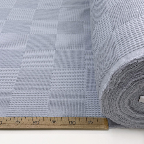 Вафельное полотно светло-серый шахматное