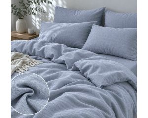 Вареный хлопок меланж индиго