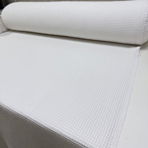 Вафельное полотно клеточка soft белый