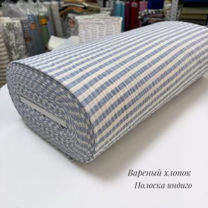 Вареный хлопок полоска индиго