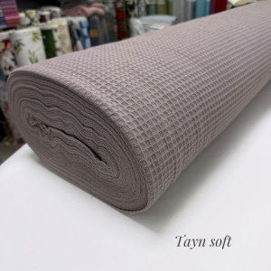Вафельное полотно клеточка soft тауп