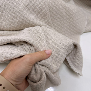 Пике-жаккард пыльная карамель