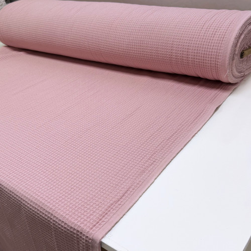 Вафельное полотно клеточка soft пудра