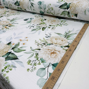 Вафельное полотно чайная роза на белом