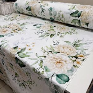 Вафельное полотно чайная роза на белом