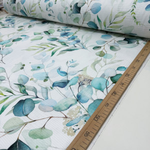 Вафельное полотно веточки эвкалипта