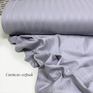 Страйп-сатин микс светло-серый