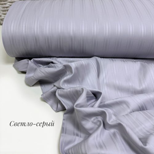 Страйп-сатин микс светло-серый
