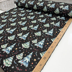 DUCK ёлки мятно-голубые на чёрном