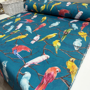 DUCK попугаи на тёмно-бирюзовом