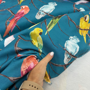 DUCK попугаи на тёмно-бирюзовом