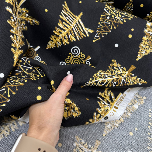 DUCK ёлки золотые на чёрном