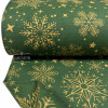 DUCK снежинки золото на зеленом