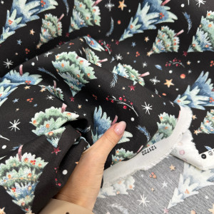 DUCK ёлки мятно-голубые на чёрном