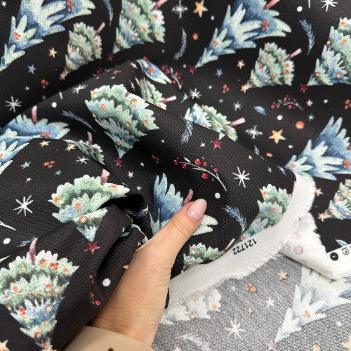 DUCK ёлки мятно-голубые на чёрном