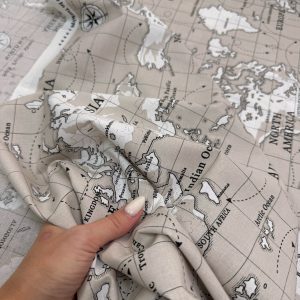 Карта Мира серо-бежевая