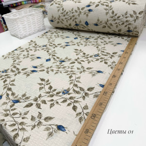 Ранфорс жатый цветы 01