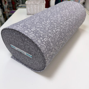 Ранфорс жатый цветочки на сером