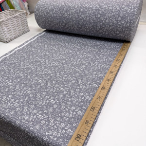 Ранфорс жатый цветочки на сером