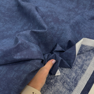 Ранфорс мрамор тёмно-синий