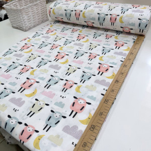 Ранфорс барашки розовые