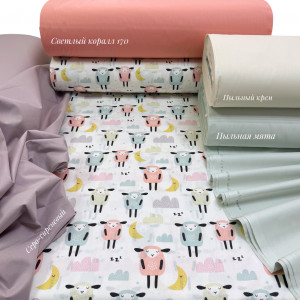 Ранфорс барашки розовые