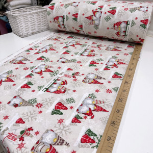 Фланель гномики пыльный крем