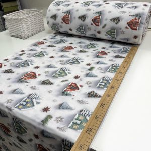 Фланель зимние домики