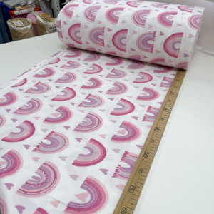 Фланель радуги розовые