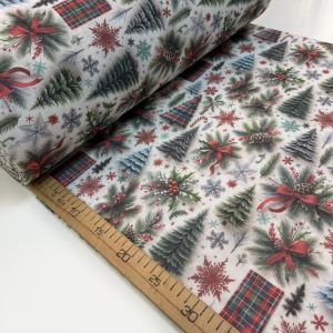Фланель елочки со снежинками