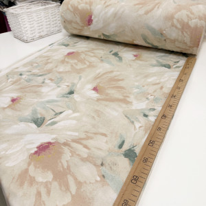 Фланель цветы акварельные бежевые