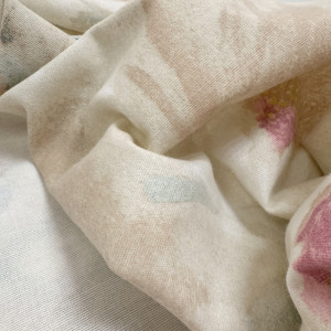 Фланель цветы акварельные бежевые